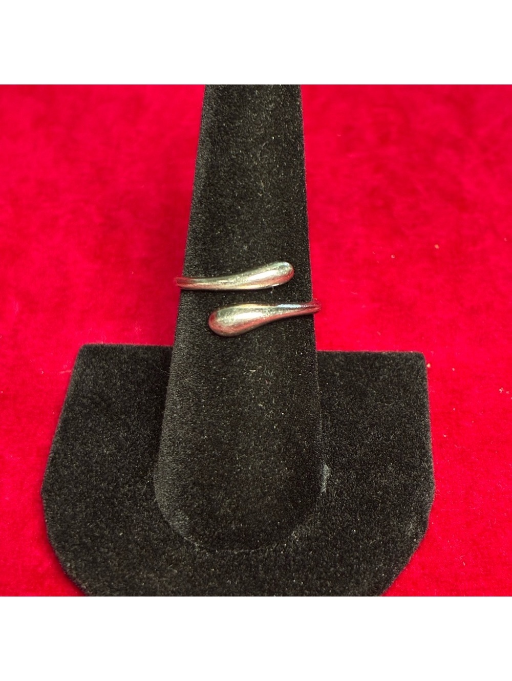 Teardrop Swirl Wrap-Around Sterling Silver Ring size 7.5